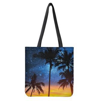 Night Sunset Sky And Palm Trees Print Tote Bag | Newhawaiianshirts CA