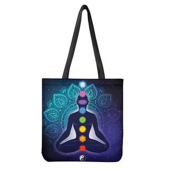 Nine Chakras Aura Print Tote Bag | Newhawaiianshirts AU