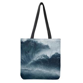 Ocean Wave Print Tote Bag | Newhawaiianshirts