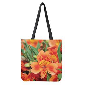 Orange Alstroemeria Print Tote Bag | Newhawaiianshirts