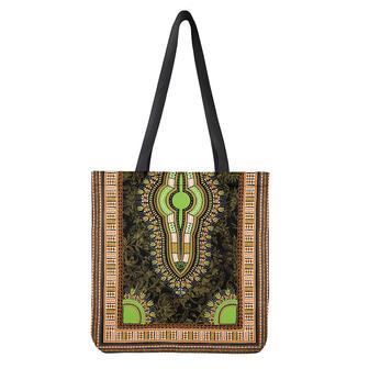 Orange And Black African Dashiki Print Tote Bag | Newhawaiianshirts AU