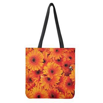 Orange Daisy Flower Print Tote Bag | Newhawaiianshirts DE