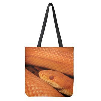 Orange Snake Print Tote Bag | Newhawaiianshirts AU