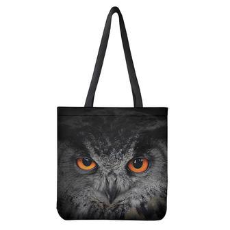 Owl Eyes Print Tote Bag | Newhawaiianshirts CA