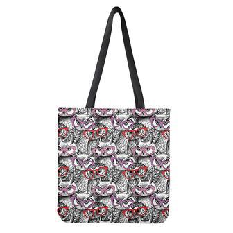 Owl With Glasses Pattern Print Tote Bag | Newhawaiianshirts AU