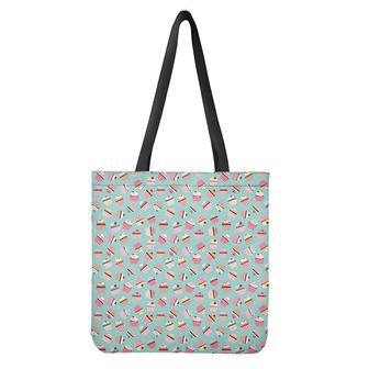 Pastel Cupcake Pattern Print Tote Bag | Newhawaiianshirts CA