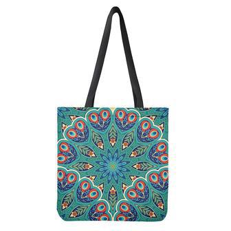 Peacock Feather Floral Pattern Print Tote Bag | Newhawaiianshirts AU