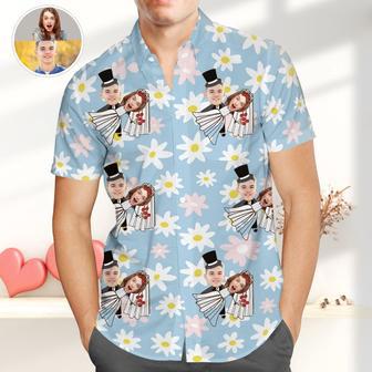 Personalized Couple Photo Hawaiian Shirt, Funny Wedding Shirts, Best Valentines Gift | Newhawaiianshirts CA