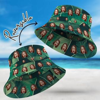 Personalized Face Funny Hawaiian Style Bucket Hat Double-Side-Wear Outdoors Sun Cap | Newhawaiianshirts AU