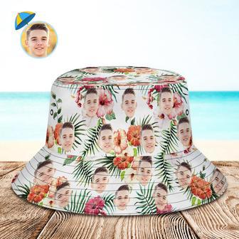 Personalized Photo All Over Print Tropical Flower Print Hawaiian Fisherman Hat Bucket Hat | Newhawaiianshirts AU