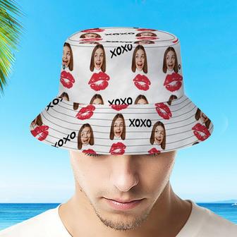 Personalized Red Lip Hawaiian Fisherman Hat Bucket Hat Valentine's Day Gift | Newhawaiianshirts CA