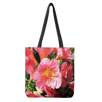 Pink Alstroemeria Print Tote Bag | Newhawaiianshirts UK