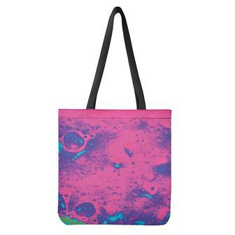 Pink And Blue Acid Melt Print Tote Bag | Newhawaiianshirts DE