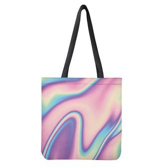 Pink And Teal Holographic Print Tote Bag | Newhawaiianshirts CA