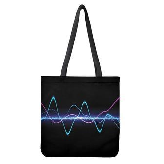 Pink And Teal Sound Wave Print Tote Bag | Newhawaiianshirts AU