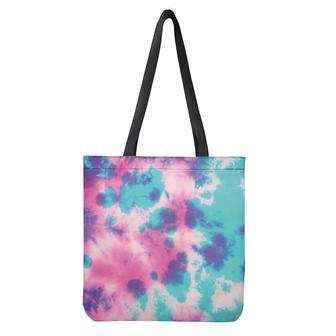 Pink And Teal Tie Dye Print Tote Bag | Newhawaiianshirts DE