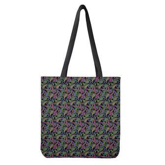 Pink Blue And Green Paisley Print Tote Bag | Newhawaiianshirts