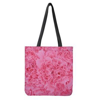 Pink Carnation Flower Print Tote Bag | Newhawaiianshirts CA