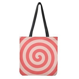 Pink Circle Swirl Print Tote Bag | Newhawaiianshirts DE