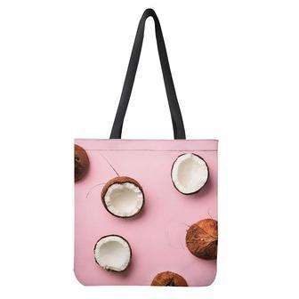 Pink Coconut Pattern Print Tote Bag | Newhawaiianshirts