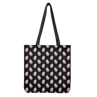 Pink Cupcake Pattern Print Tote Bag | Newhawaiianshirts UK