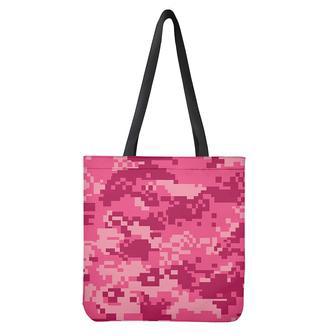 Pink Digital Camo Pattern Print Tote Bag | Newhawaiianshirts CA