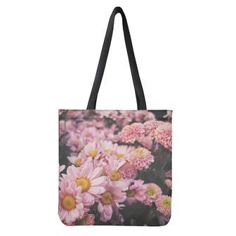 Pink Flowers Print Tote Bag | Newhawaiianshirts