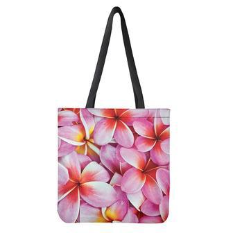 Pink Frangipani Flower Print Tote Bag | Newhawaiianshirts