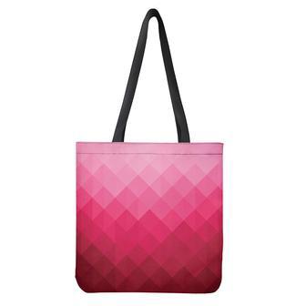 Pink Geometric Square Pattern Print Tote Bag | Newhawaiianshirts DE