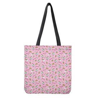 Pink Girly Unicorn Pattern Print Tote Bag | Newhawaiianshirts DE