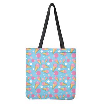 Pink Ice Cream Pattern Print Tote Bag | Newhawaiianshirts DE