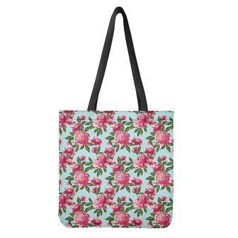 Pink Peony Pattern Print Tote Bag | Newhawaiianshirts