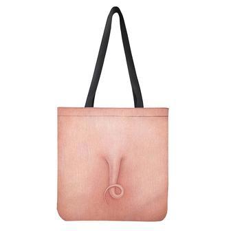 Pink Pig Tail Print Tote Bag | Newhawaiianshirts UK