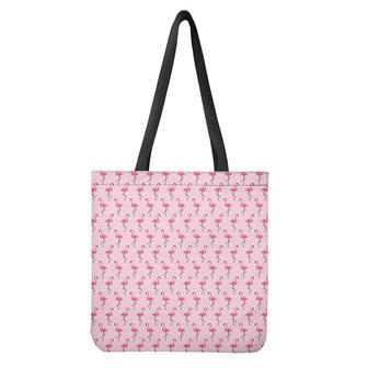 Pink Polka Dot Flamingo Pattern Print Tote Bag | Newhawaiianshirts UK