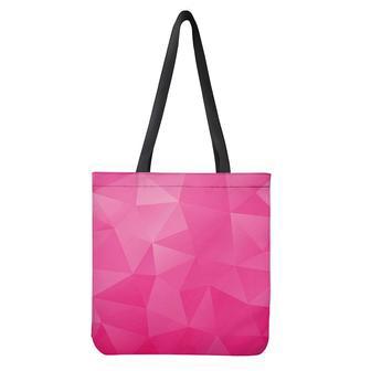 Pink Polygonal Geometric Print Tote Bag | Newhawaiianshirts DE