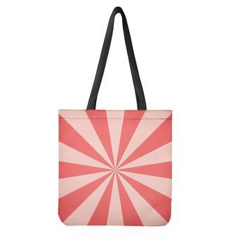 Pink Radial Rays Print Tote Bag | Newhawaiianshirts