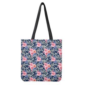 Pink Rose Flower Camouflage Print Tote Bag | Newhawaiianshirts