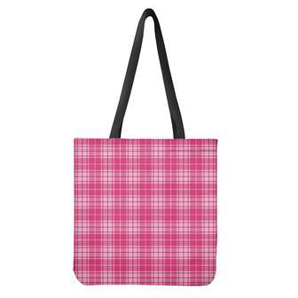 Pink Tartan Pattern Print Tote Bag | Newhawaiianshirts AU