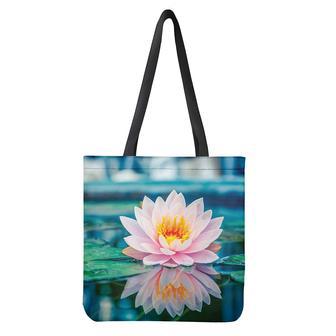 Pink Water Lily Print Tote Bag | Newhawaiianshirts UK