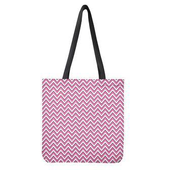 Pink White And Navy Chevron Print Tote Bag | Newhawaiianshirts UK