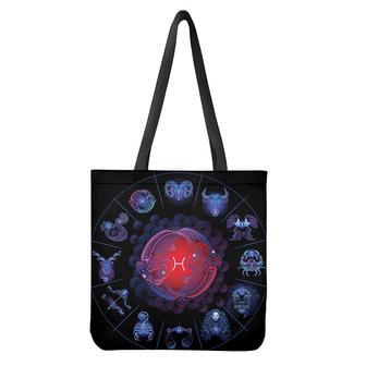 Pisces And Astrological Signs Print Tote Bag | Newhawaiianshirts UK