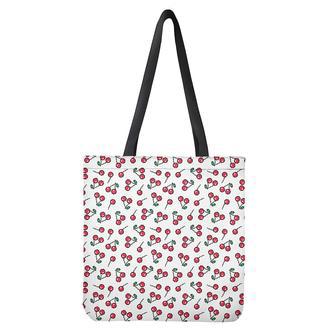 Pixel Cherry Pattern Print Tote Bag | Newhawaiianshirts UK