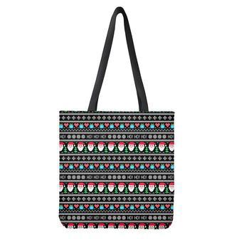 Pixel Christmas Santa Claus Print Tote Bag | Newhawaiianshirts CA