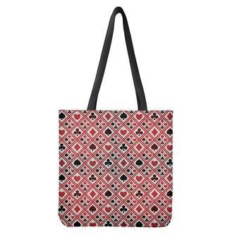 Playing Card Suits Plaid Pattern Print Tote Bag | Newhawaiianshirts CA