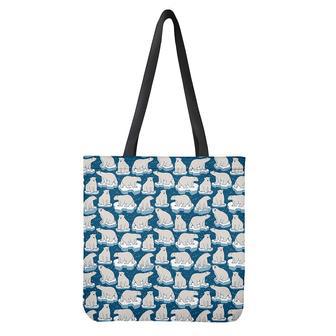 Polar Bear On Ice Pattern Print Tote Bag | Newhawaiianshirts DE