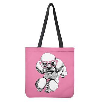 Poodle With Glasses Print Tote Bag | Newhawaiianshirts DE