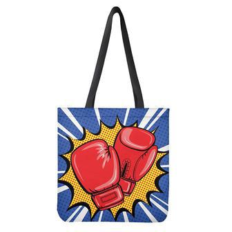 Pop Art Boxing Gloves Print Tote Bag | Newhawaiianshirts UK