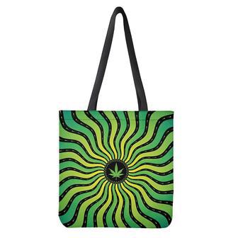 Psychedelic Cannabis Leaf Print Tote Bag | Newhawaiianshirts CA