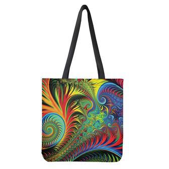 Psychedelic Fractal Print Tote Bag | Newhawaiianshirts DE