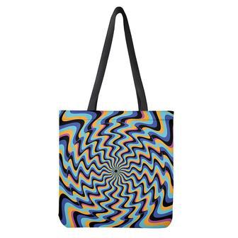 Psychedelic Illusory Motion Print Tote Bag | Newhawaiianshirts UK